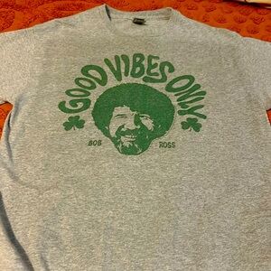 Good Vibes- Bob Ross grey tshirts size medium i